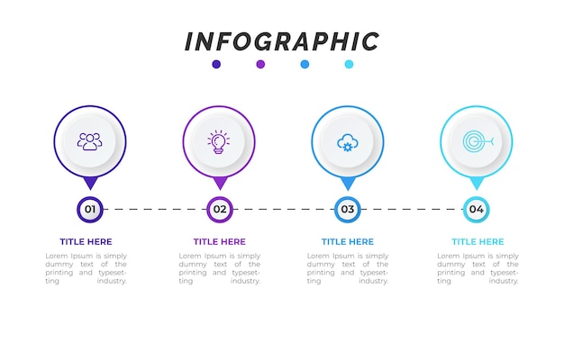 Business infographic template with icon and 4 options or steps