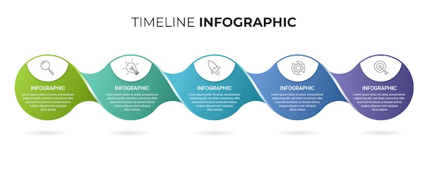 Business Infographic template with icons and numbers 5 options or steps  