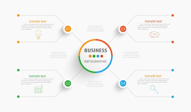 Business infographic template with options