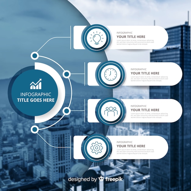 Business infographic template with photo