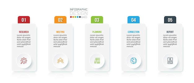 Business infographic  template with step or option design.