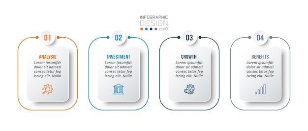 Business infographic  template with step or options design