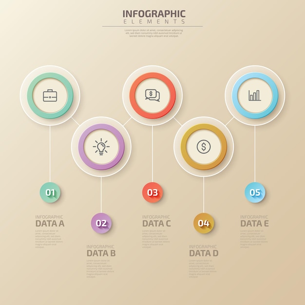 Business Infographics circle origami style Vector illustration. can be used for workflow layout