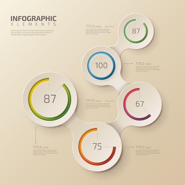 Business Infographics circle origami style Vector illustration. can be used for workflow layout