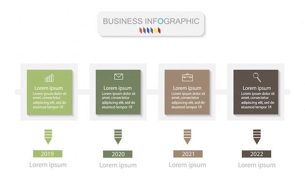 Business Infographics design template.Timeline with 4 steps