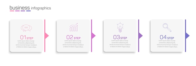 Business infographics design template with 4 options