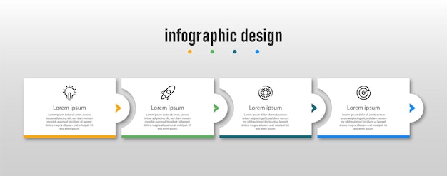 Business infographics template professional steps timeline infographics design