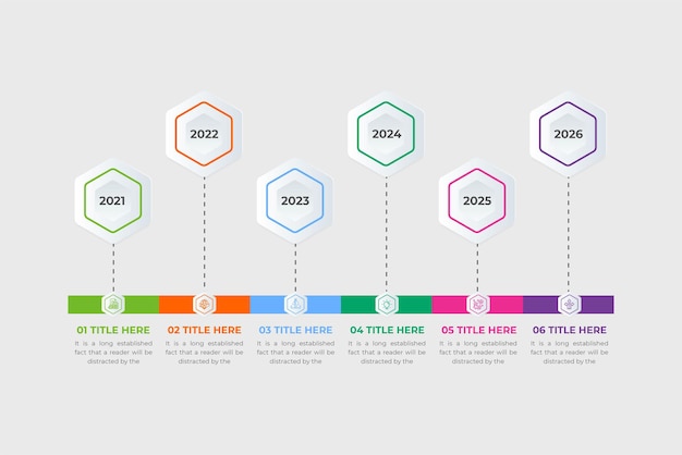 Business infographics timeline template vector with colorful geometric shapes Integrated flowchart background Business project and presentation process step graph chart design for office