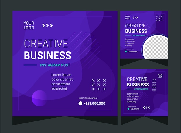 Vector business instagram post collection template design