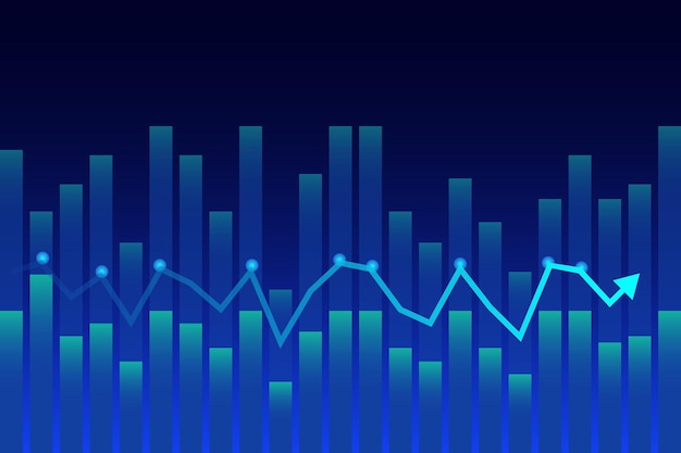 Vector business investment goal profit finance statistics growth arrow data growing bar graph