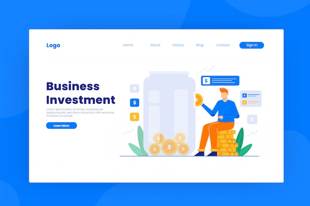 Business investment landing page template