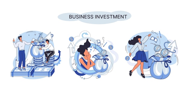 Business investment metaphor Investment capital profit and income multiplying Buying shares and funds modern economy