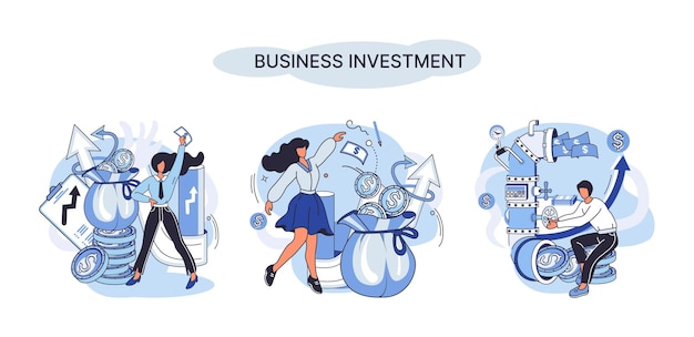 Business investment metaphor Investment capital profit and income multiplying Buying shares and funds modern economy