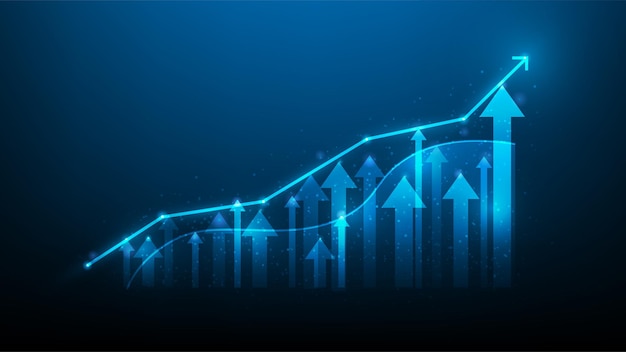 Business investment stock chart increase digital technology. financial data strategy market chart.