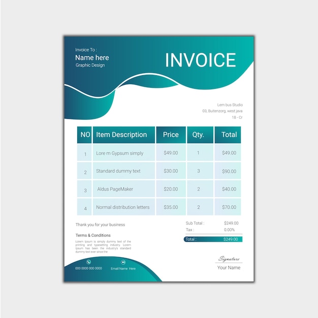 business invoice design