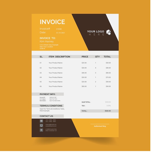 Business Invoice Template Desgin