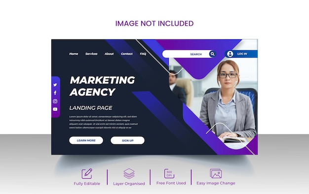 Business landing page or web page template