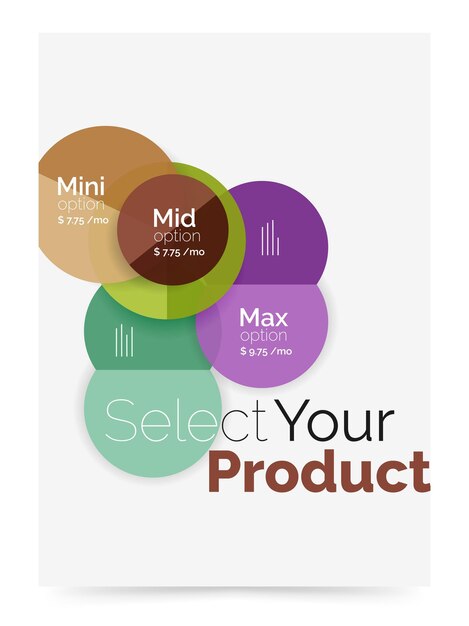 Business layout select your product with sample options A4 size geometric template Brochure flyer presentation or web design background