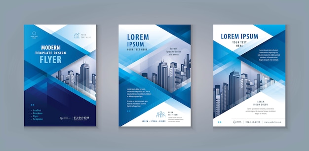 Business Leaflet  Flyer Template Design Set. Corporate Flyer Template A4 Size