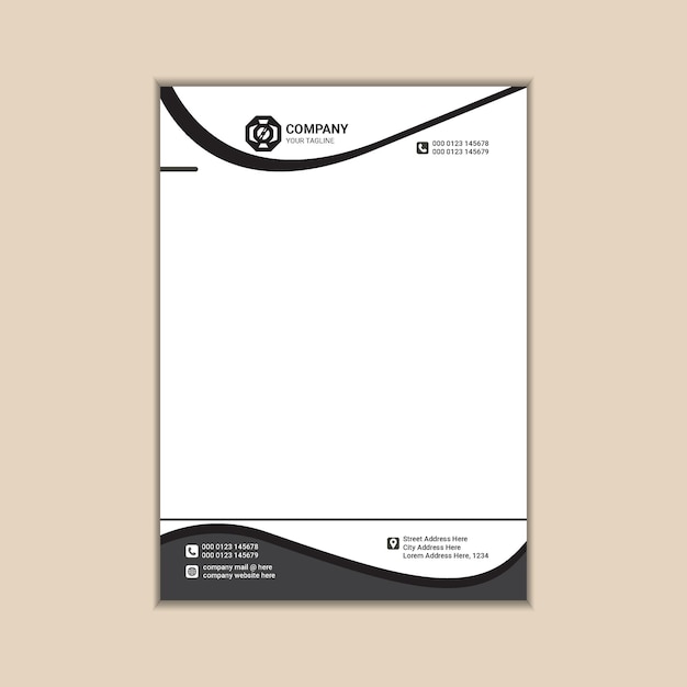 Business letterhead a4 size with bleed vector design