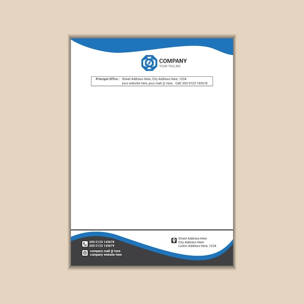 Business letterhead a4 size with bleed vector design