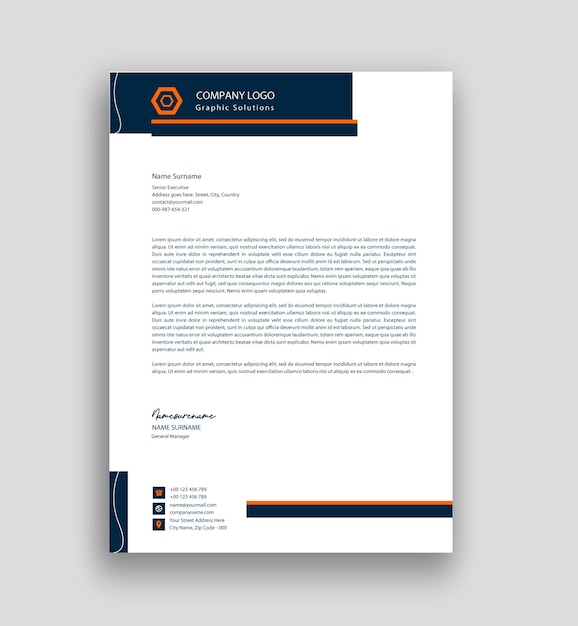 Business letterhead corporate template design free vector