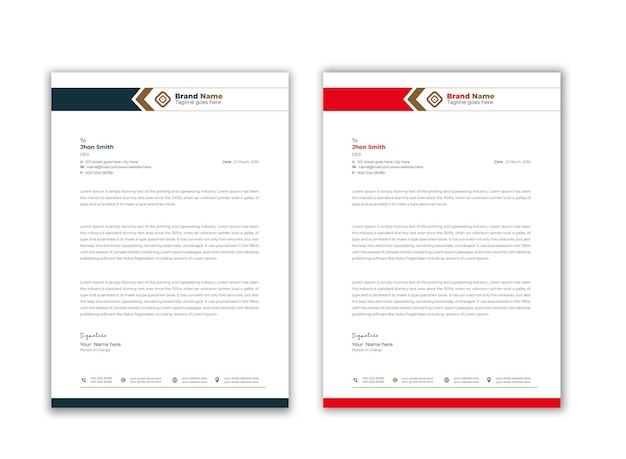 Business Letterhead design template premium voctor