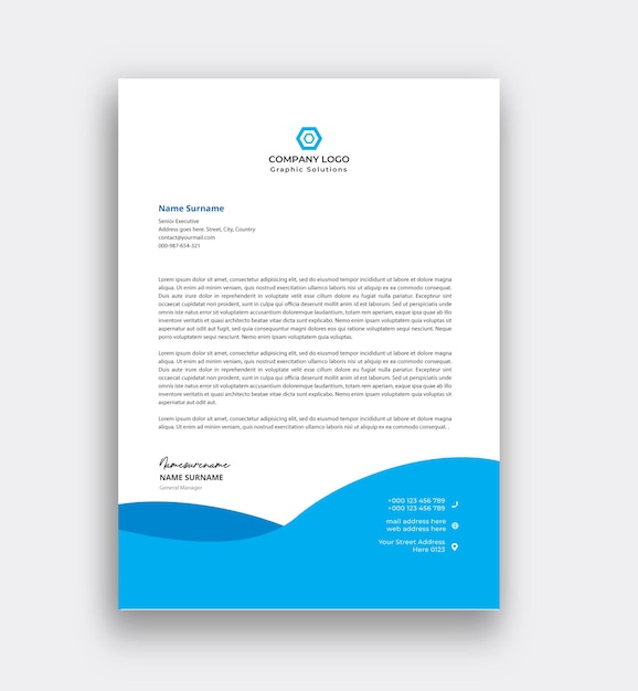 Business Letterhead Design Template Vector