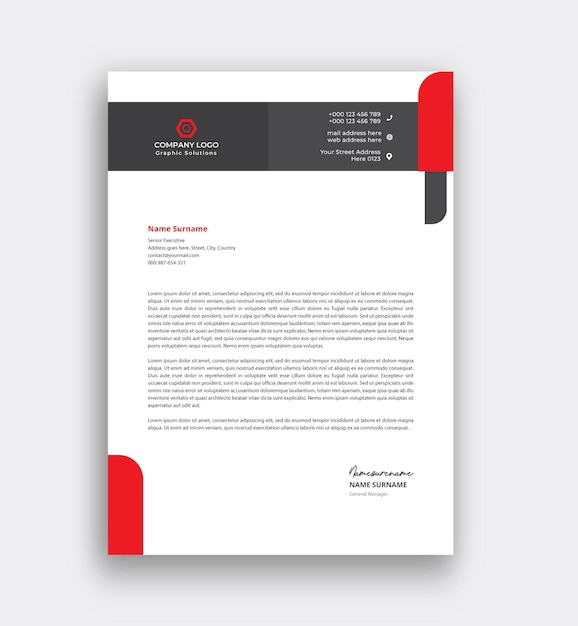 Business Letterhead Design Template Vector