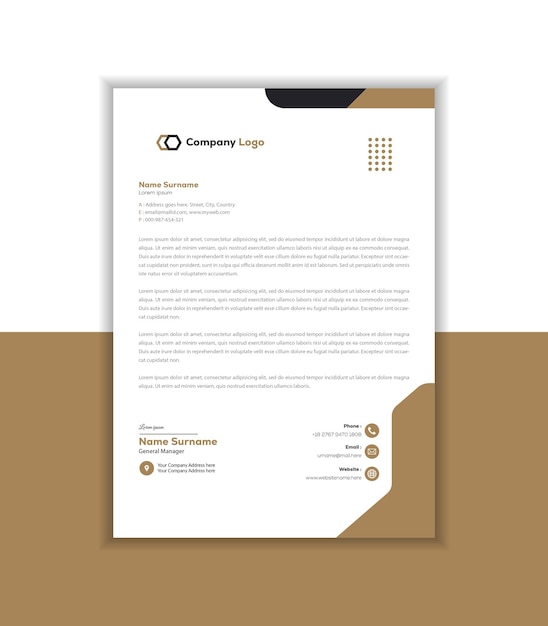 Business Letterhead Design with Template and Vector Design