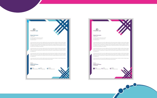 Business Letterhead Design with Template and Vector Design