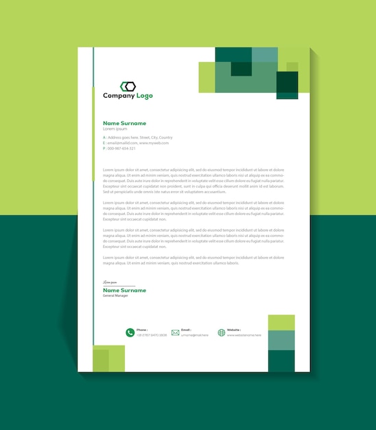 Business Letterhead Design with Template and Vector Design