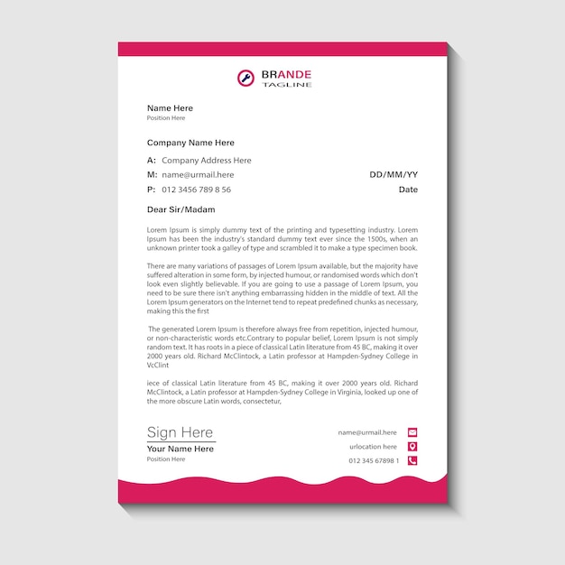 business letterhead design