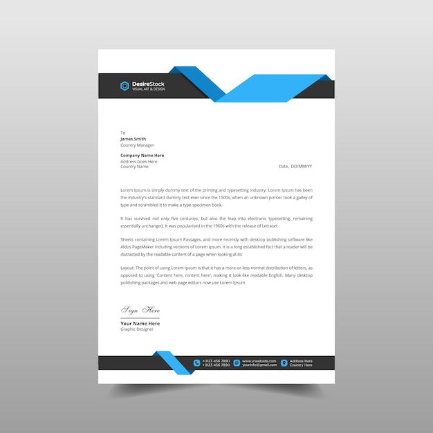 Business Letterhead Template Design Illustration