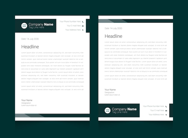 Business letterhead template design set