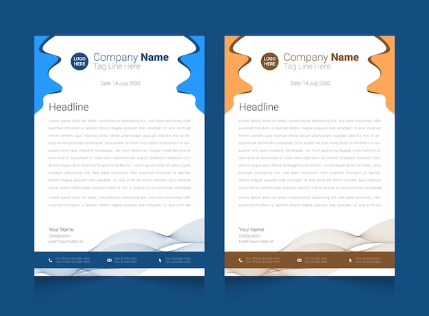 Business letterhead template design set