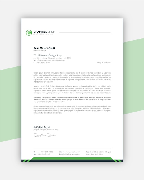 Business Letterhead template design