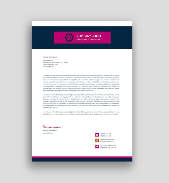 Business letterhead template design