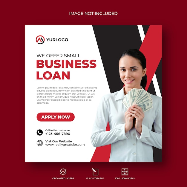 Business Loan Corporate Banner Social Media Post Template Design Premium Vector