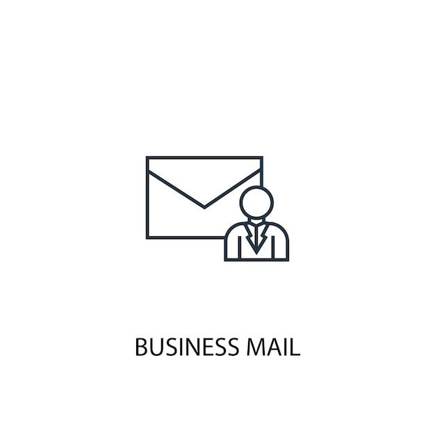 Business mail concept line icon. Simple element illustration. business mail  concept outline symbol design. Can be used for web and mobile UI/UX