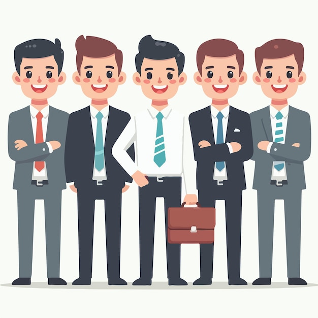 Vector business man avatars vector set