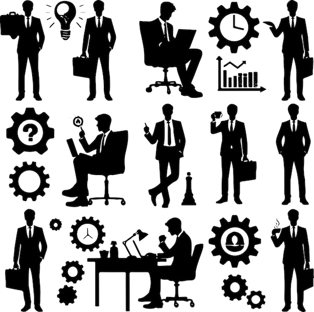 Business Man Business people silhouette set