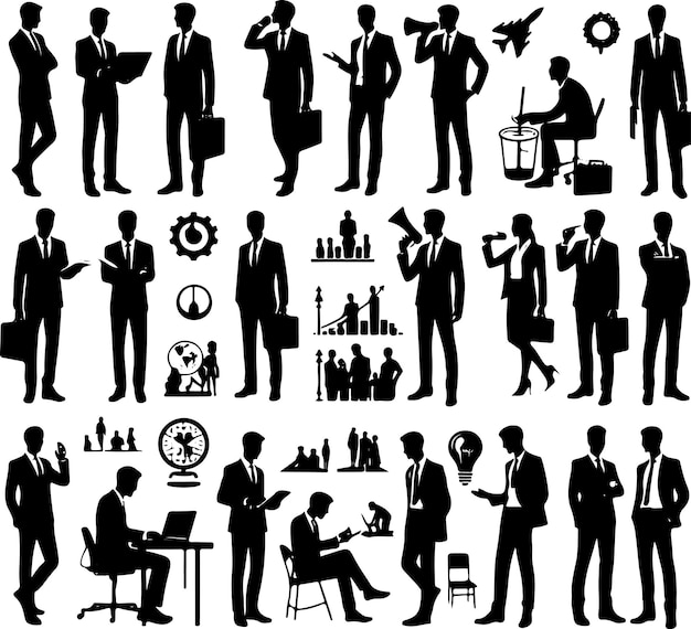 Business Man Business people silhouette set