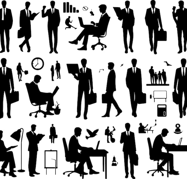 Business Man Business people silhouette set