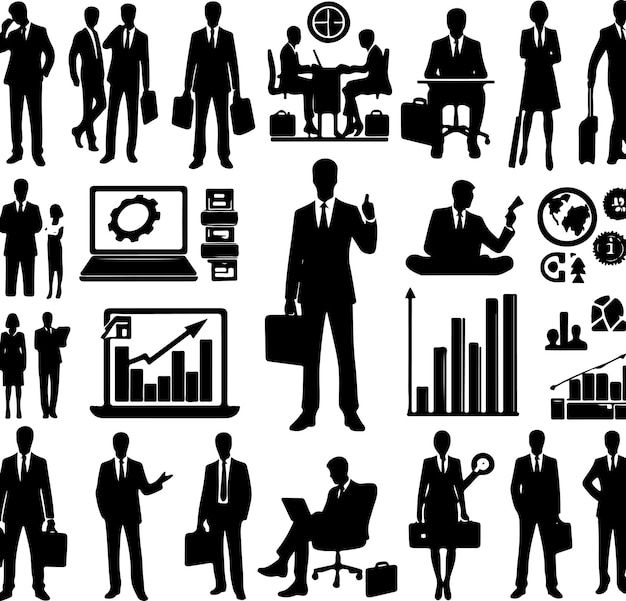 Business Man Business people silhouette set