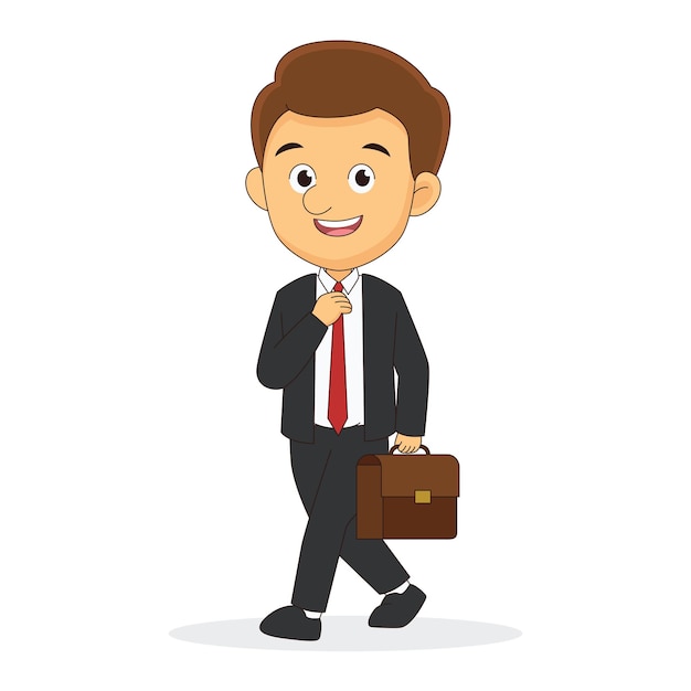 Business man cartoon character in smart clothes, office Style