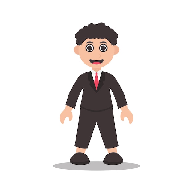 Business man cute flat character template design vector illustration template