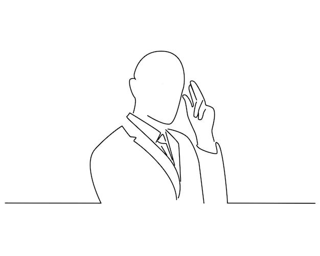 Business man line art or continuous line art illustration