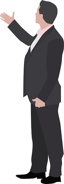 Business man at presentation. Flat vector illustration