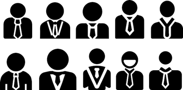 business man profile icon set group 7